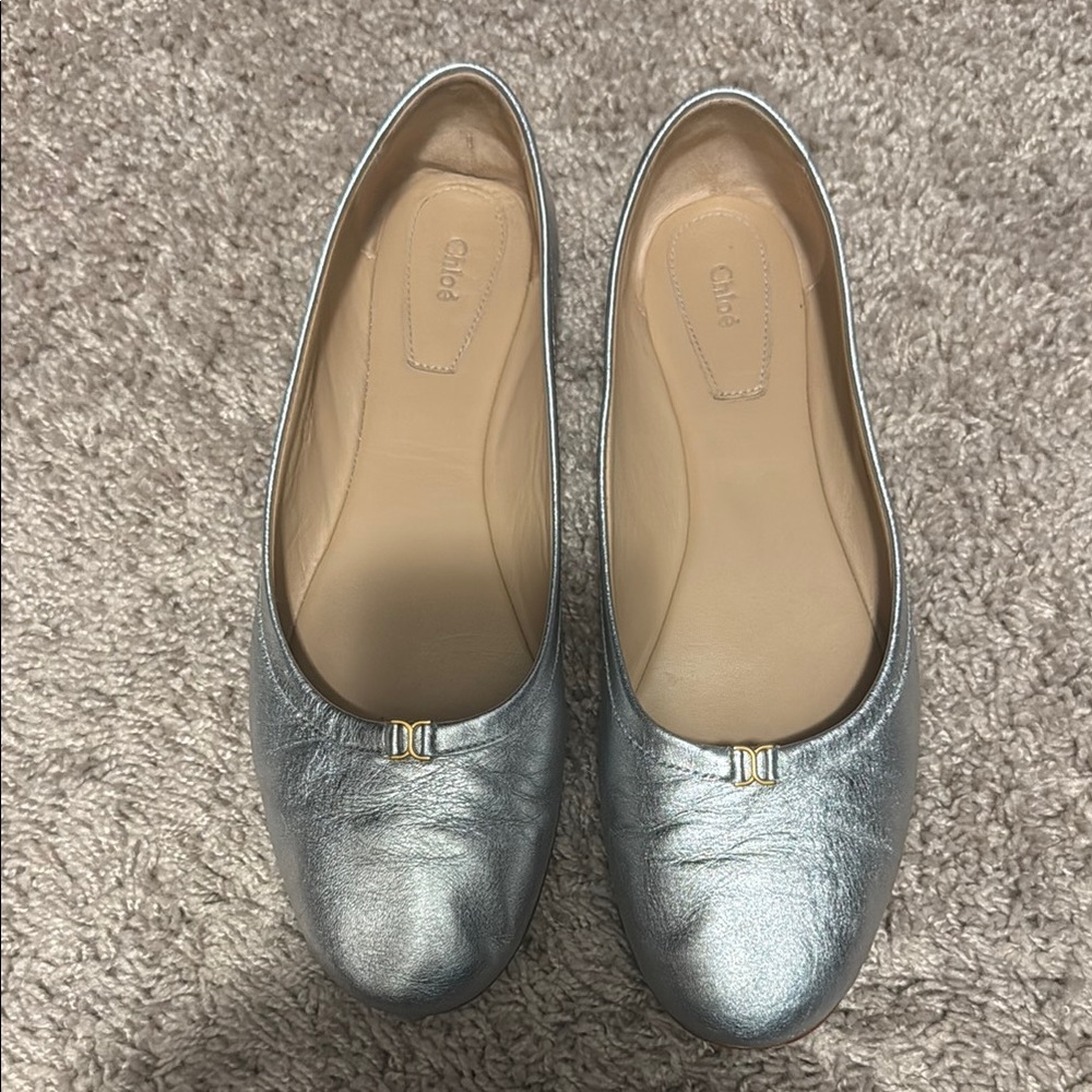 Chloe Silver Women's Ballet Flats